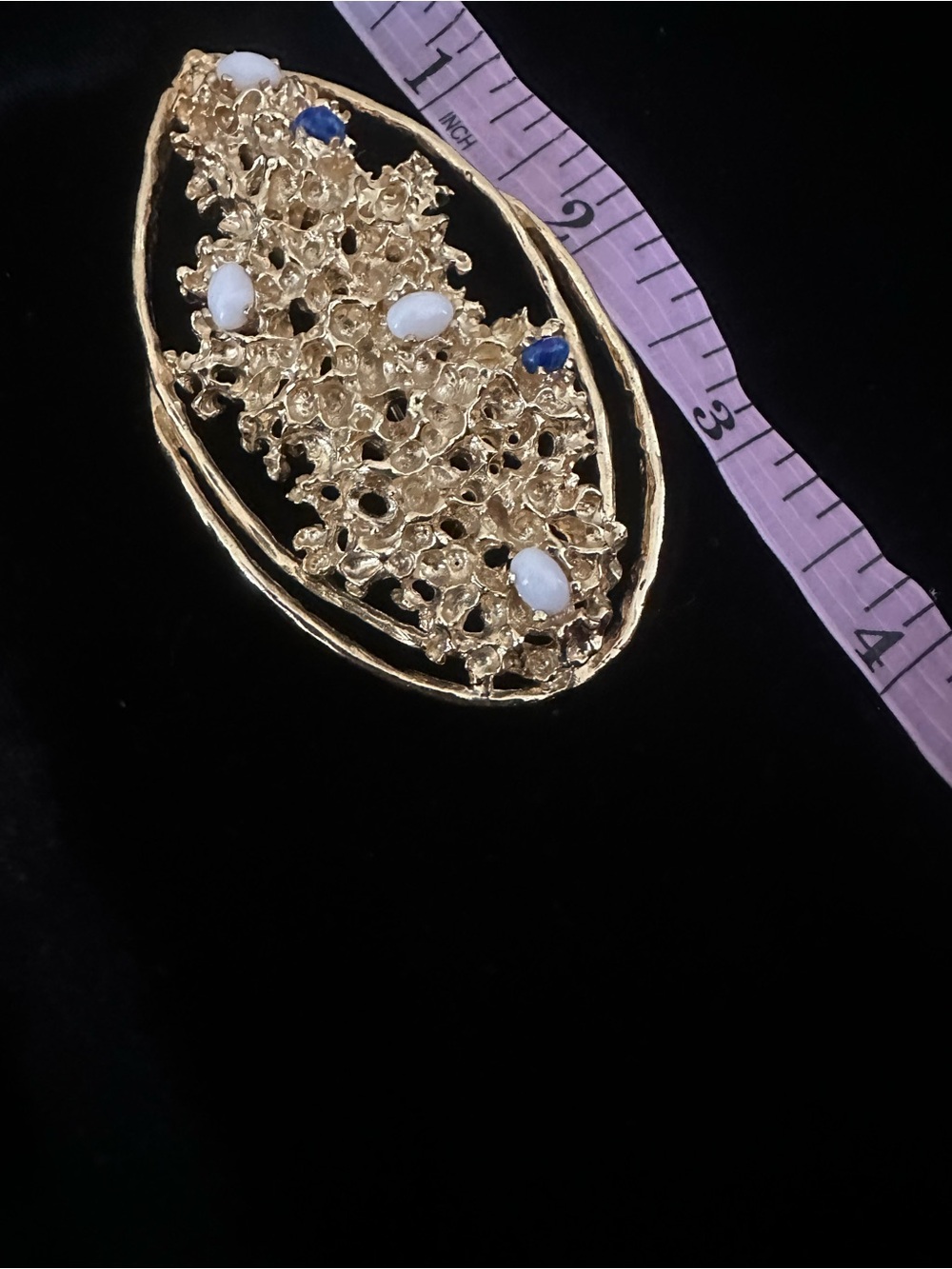 SIGNED PANETTA Cabochon Rare Brutalist Brooch - Picture 13 of 13